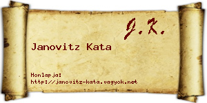 Janovitz Kata névjegykártya